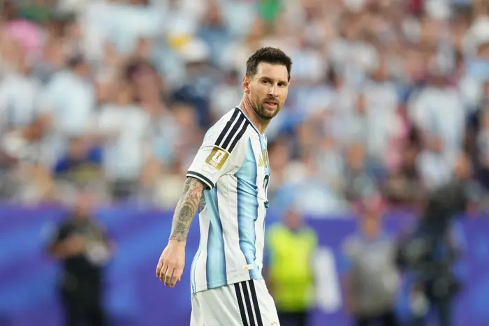 Lionel Messi walking off the pitch during World Cup match