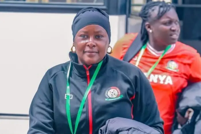 Harambee Starlets coach Beldine Odemba. Photo: FKF Media