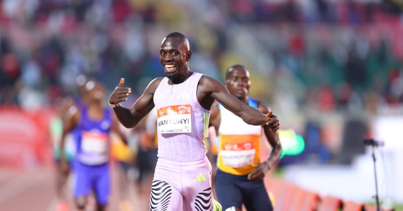  Emmanuel Wanyonyi reacts after returning to winning ways in Lausanne